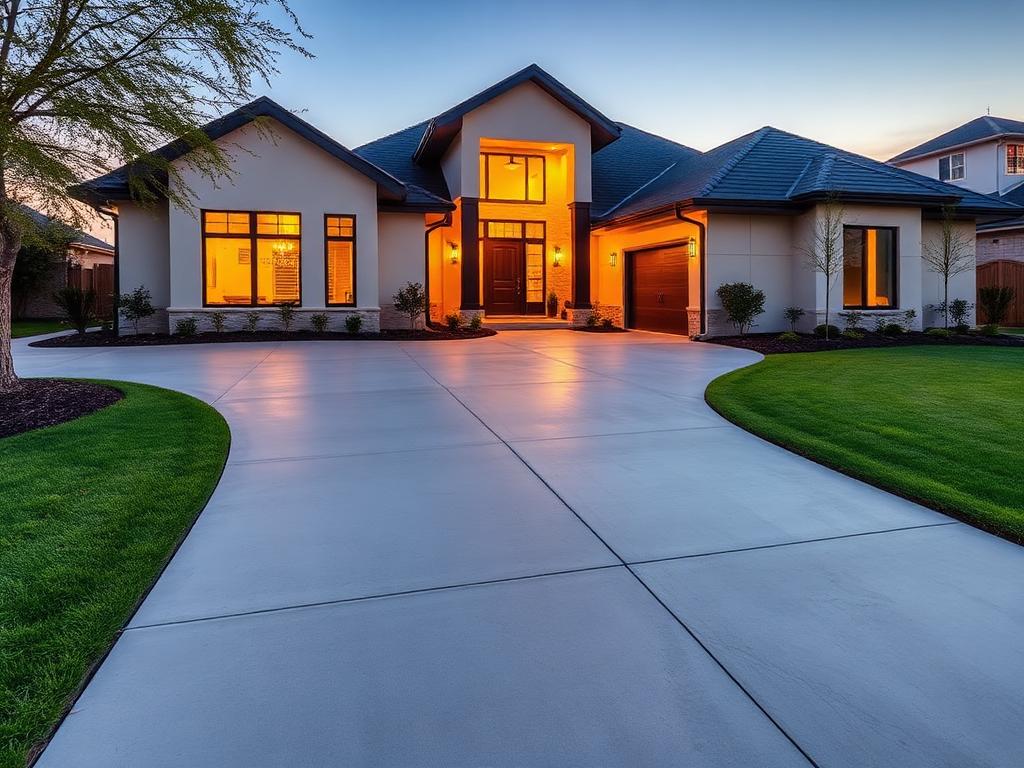 Residential concrete driveway and patio installation by KCNC Services in Houston, Texas